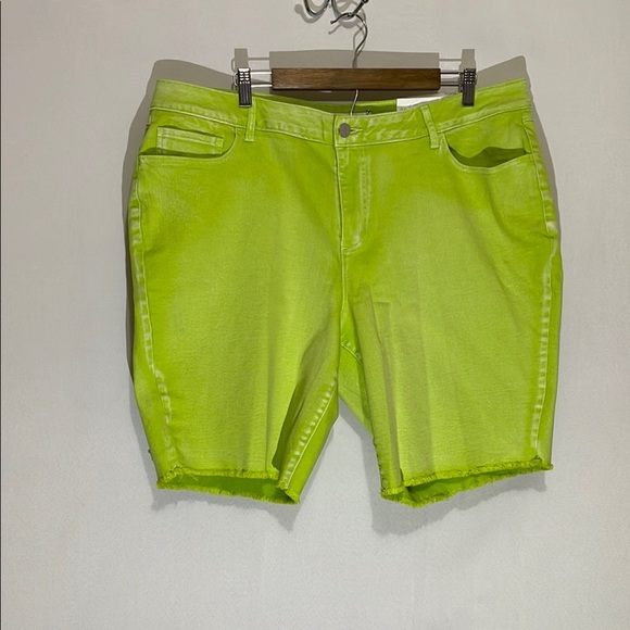 Cato Pants - Cato  Faded Neon Green Denim Shorts Sz 20w